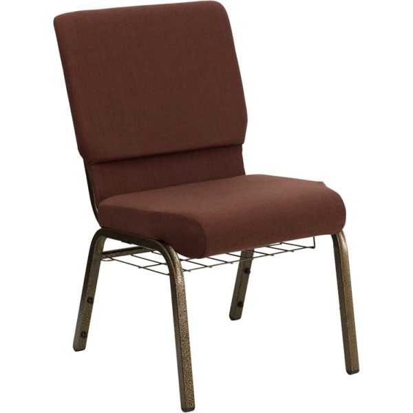 FHFFDCH02185GV10355BASGG Flash Furniture Brown Fabric Big & Tall Church Chair