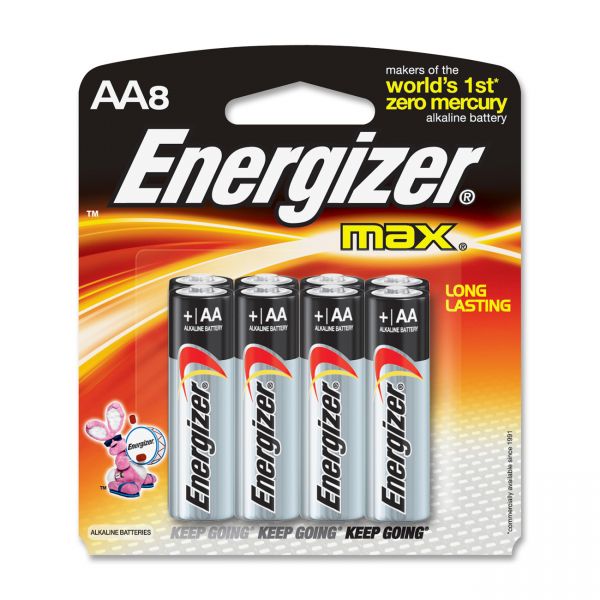 EVEE91MP8CT Energizer Max Alkaline AA Batteries