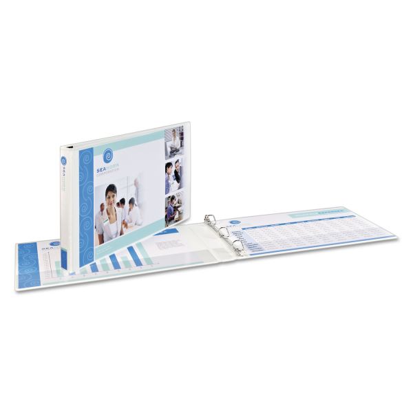 AVE72125 Avery 11" x 17" Heavy-Duty 3-Ring View Binder, 1 1/2" Capacity, Slant Ring, White