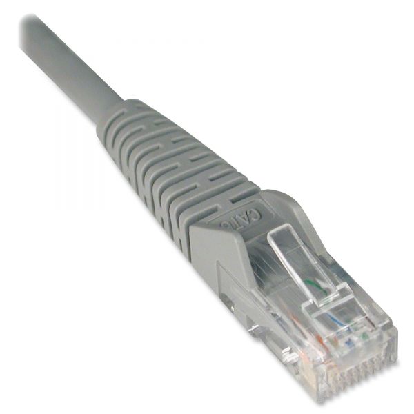 SYNX244308 Tripp Lite 14ft Cat6 Gigabit Snagless Molded Patch Cable RJ45 M/M Gray 14'