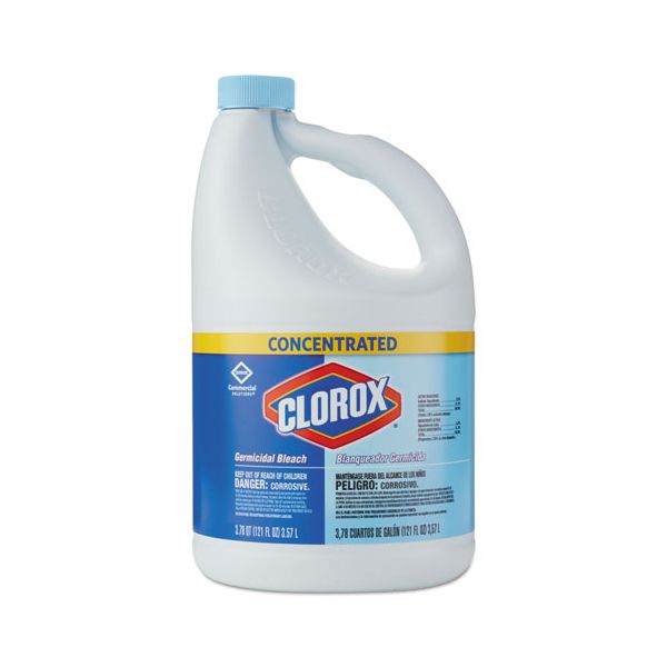 CLO30966EA Clorox Concentrated Germicidal Bleach, Regular, 121oz Bottle