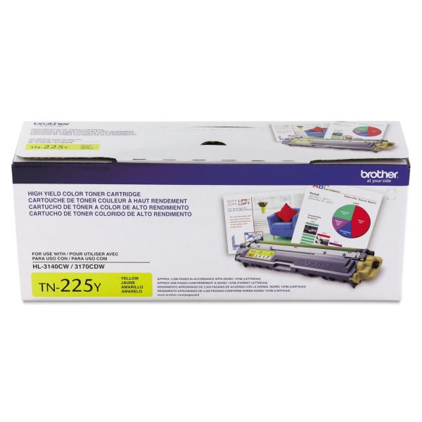 BRTTN225Y Brother TN225Y High-Yield Toner, Yellow