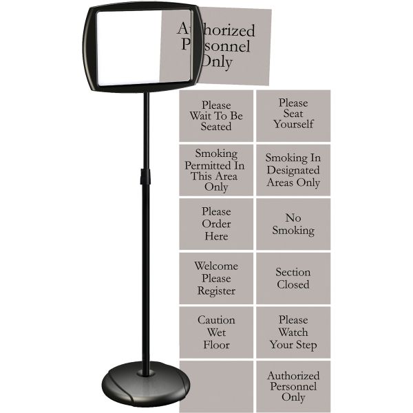 BVCSIG05050505 MasterVision Interchangeable 2-Sided Floor Pedestal Sign