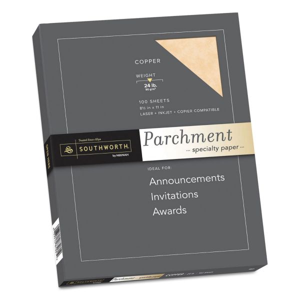 SOUP894CK336 Southworth Parchment Specialty Paper, Copper, 24lb, 8 1/2 x 11, 100 Sheets