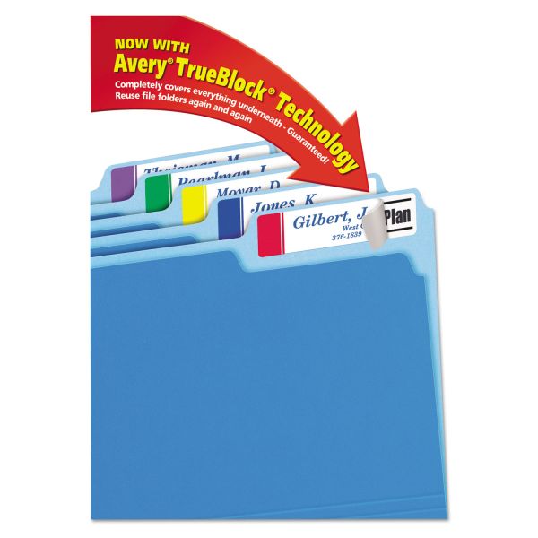 Trueblock Injet Avery TrueBlock Extra-Large Permanent Inkjet/Laser File Folder Labels ...