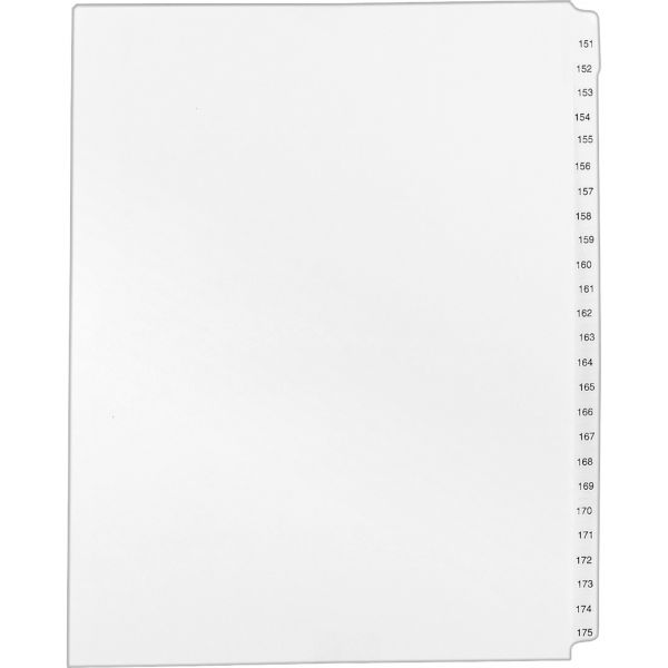 AVE01336 Avery-Style Legal Exhibit Side Tab Divider, Title: 151-175, Letter, White