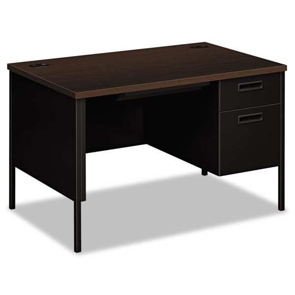 HONP3251RMOP HON Metro Classic Right Pedestal Desk, 48w x 30d x 29 1/2h, Mocha/Black