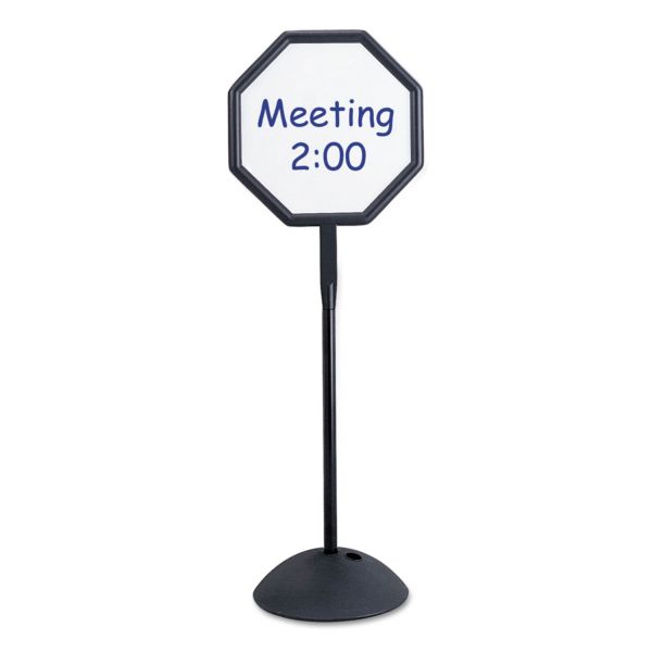 SAF4118BL Safco Double Sided Sign, Magnetic/Dry Erase Steel, 22 1/2 x 18, White, Black Frame