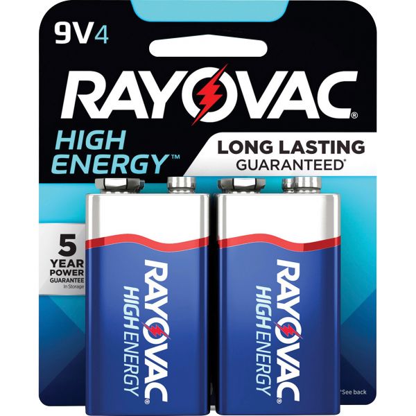 RAYA16041JCT Spectrum Brands Rayovac Alkaline 9 Volt Battery