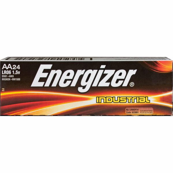 EVEEN91 Energizer Industrial Alkaline Batteries, AA, 24 Batteries/Box