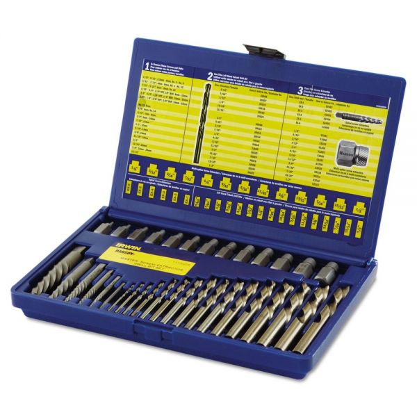 HNS11135 IRWIN 35-Piece Screw Extractor/Drill Bit Set; SAE