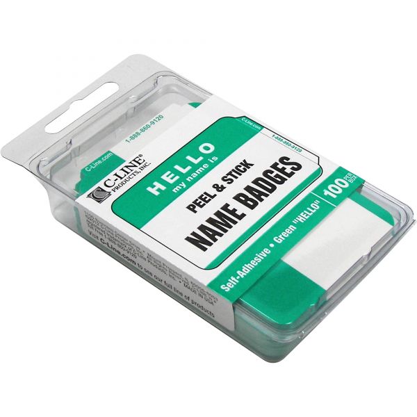 CLI92233 C-Line "Hello my name is" Adhesive Name Tags