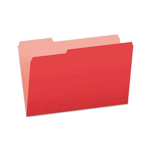 PFX15313RED Pendaflex Colored File Folders, 1/3 Cut Top Tab, Legal, Red/Light Red, 100/Box