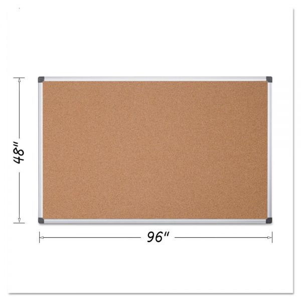 BVCCA211170 MasterVision Value Cork Bulletin Board with Aluminum Frame, 48 x 96, Natural