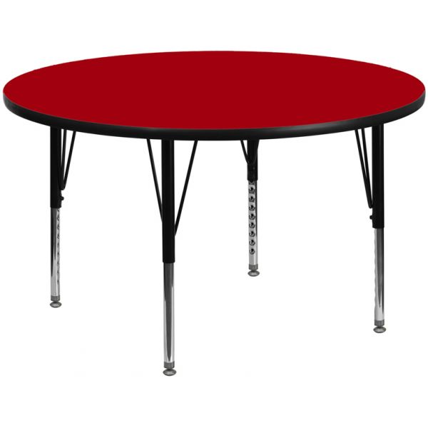 FHFXUA60RNDREDTPGG Flash Furniture Adjustable Height Round Activity Table
