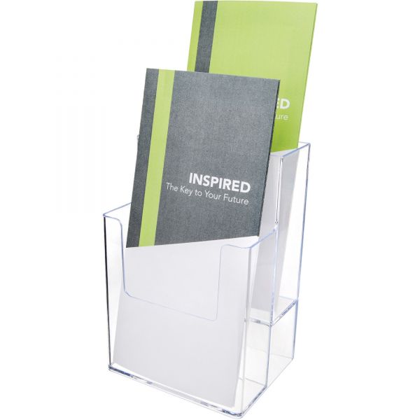 DEF77201 deflect-o Plastic Extra-Deep Flat-Back Literature Display Rack, Clear