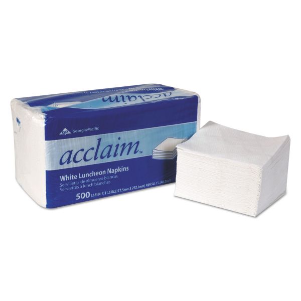 GPC37707 Georgia Pacific Professional Acclaim Luncheon Napkins, 1-Ply, 12.5 x 11.5, White, 500/pack