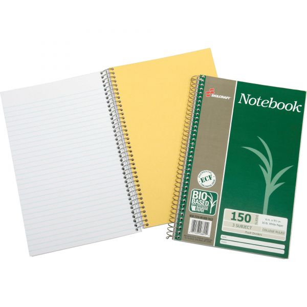 NSN6002023 SKILCRAFT 3-Subject Wirebound Notebooks