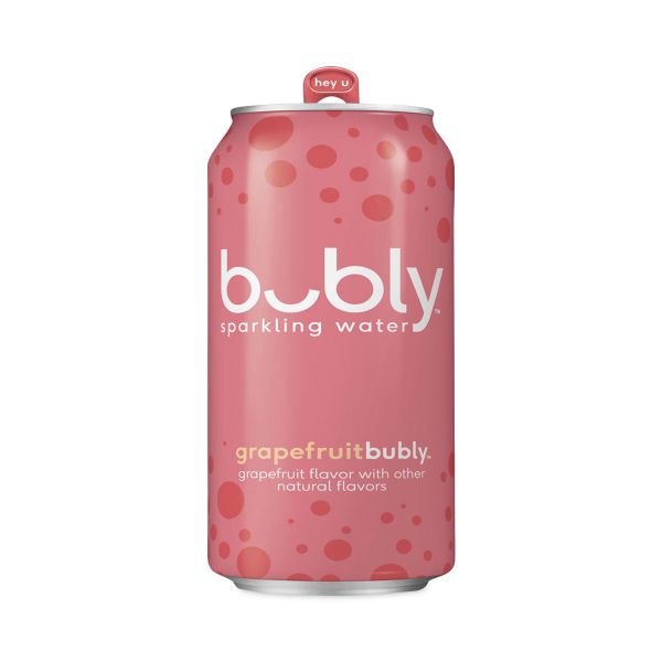Bubly Flavored Sparkling Water, Grapefruit, 12 oz Can, 8 Cans/Pack, 3