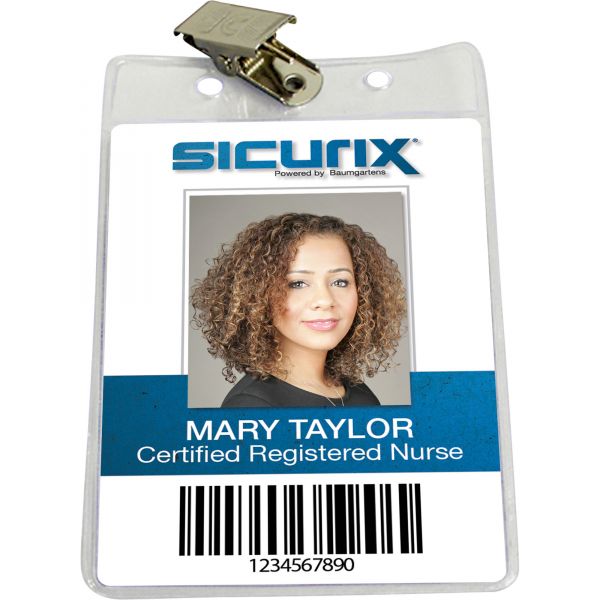 BAU67860 SICURIX Vertical Badge Holder with Clip