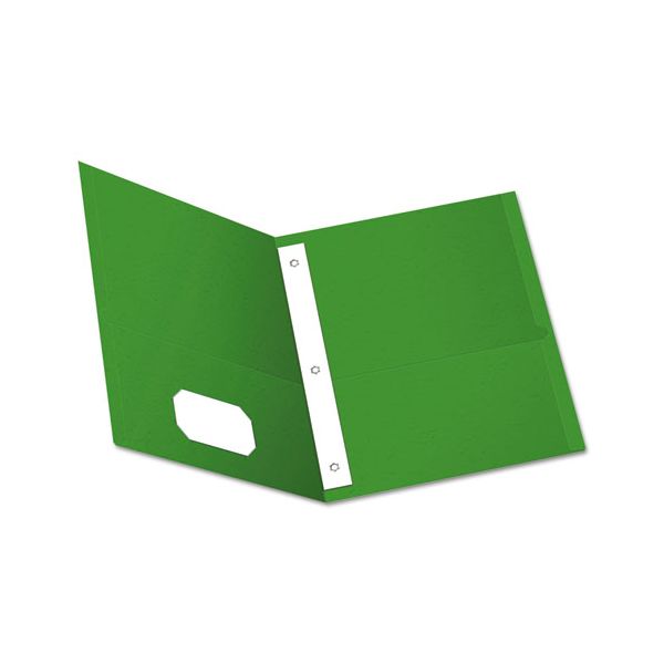 OXF57703 Oxford Twin-Pocket Folders with 3 Fasteners, Letter, 1/2" Capacity, Green, 25/Box