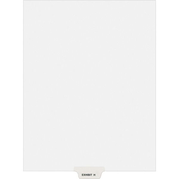 AVE11947 Avery-Style Preprinted Legal Bottom Tab Divider, Exhibit H, Letter, White, 25/PK