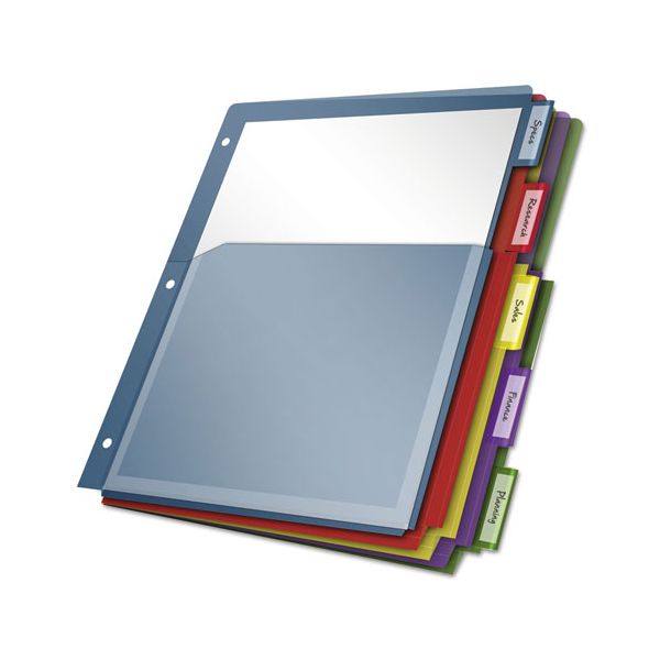 CRD84012 Cardinal Poly Expanding Pocket Index Dividers, 5-Tab, Multi-color Tab, Letter, 1 Set
