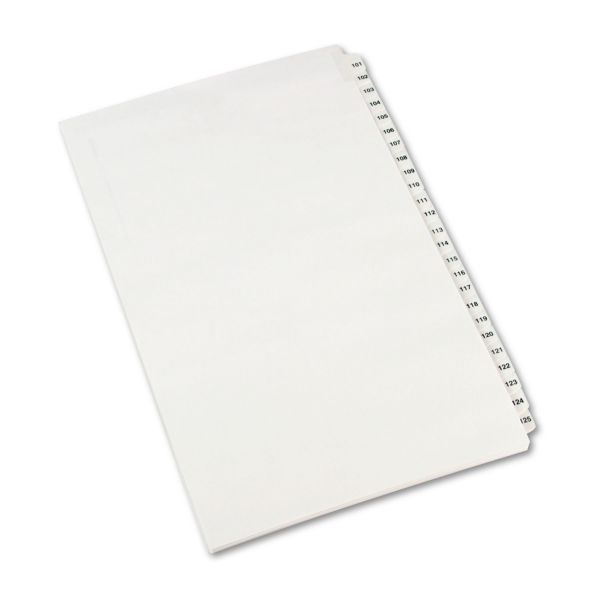 AVE01434 Avery-Style Legal Exhibit Side Tab Divider, Title: 101-125, 14 x 8 1/2, White
