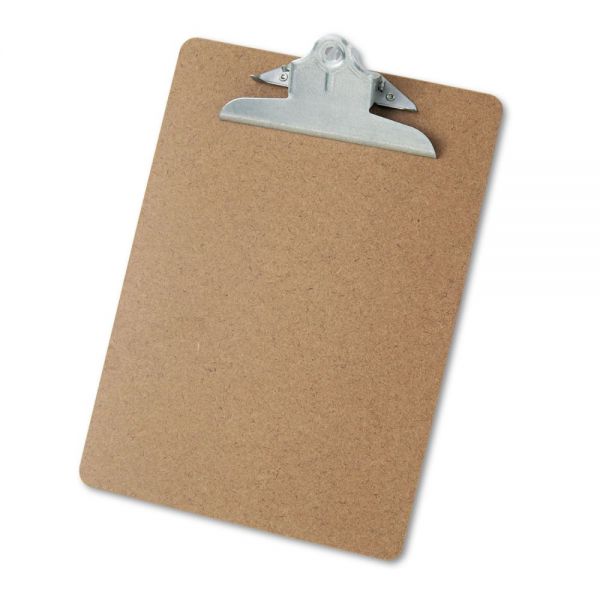 UNV40304 Universal Hardboard Clipboard, 1" Capacity, Holds 8 1/2 x 11, Brown