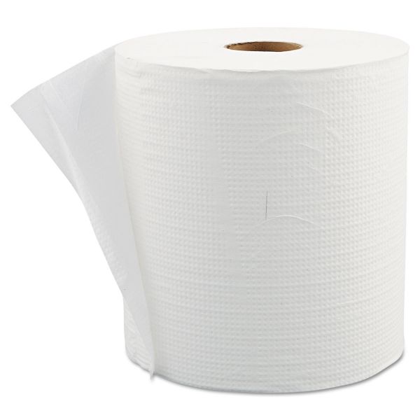 MORW6800 Morcon Paper Hardwound Roll Paper Towels, 7 9/10" x 800 ft, 1-Ply, White, 6 Rolls/Carton