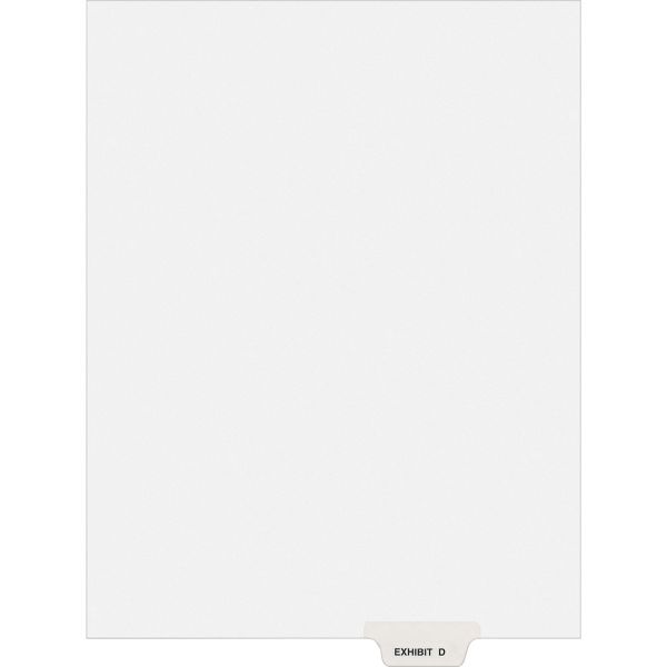 AVE11943 Avery-Style Preprinted Legal Bottom Tab Divider, Exhibit D, Letter, White, 25/PK