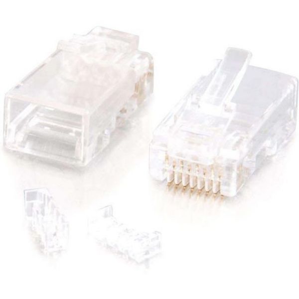 SYNX1775240 C2G RJ45 Cat5E Modular (with Load Bar) Plug for Round Solid/Stranded Cable - 100pk