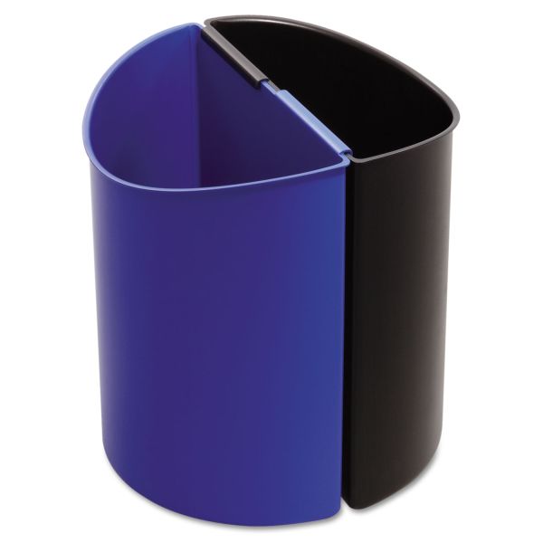 SAF9927BB Safco Desk-Side Recycling Receptacle, 3gal, Black and Blue