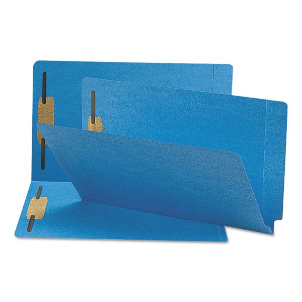 Smead Heavyweight Colored End Tab Folders with Two Fasteners, Straight