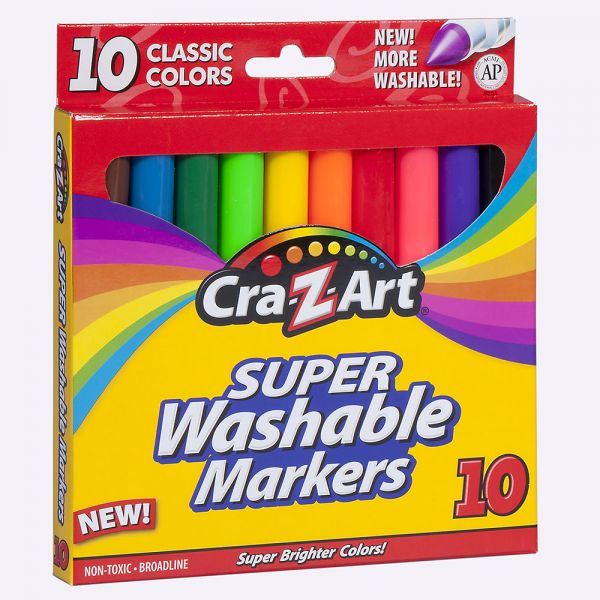 Cra-Z-Art Classic Super Washable Markers, Broad Tip, Assorted Cra-Z-Art Classic Super Washable Markers, Broad Tip, Assorted