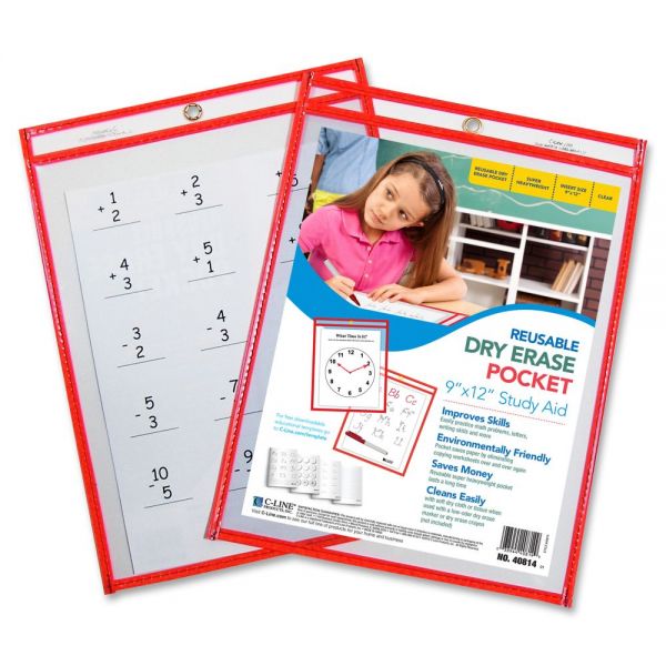CLI40814 C-line Reusable Dry Erase Pockets