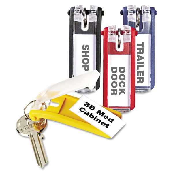 DBL194900 Durable Key Tags for Locking Key Cabinets, Plastic, 1 1/8 x 2 3/4, Assorted, 24/Pack