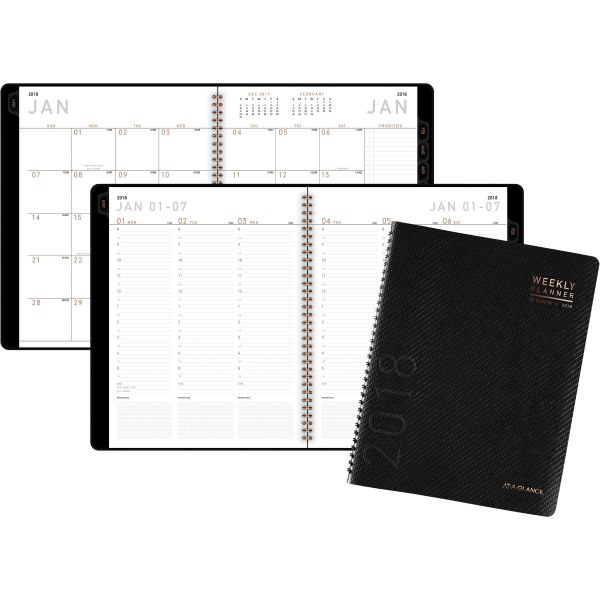 AAG70950X45 AT-A-GLANCE Contemporary Weekly/Monthly Planner, Column, 8 1/2 x 11, Graphite Cover, 2018