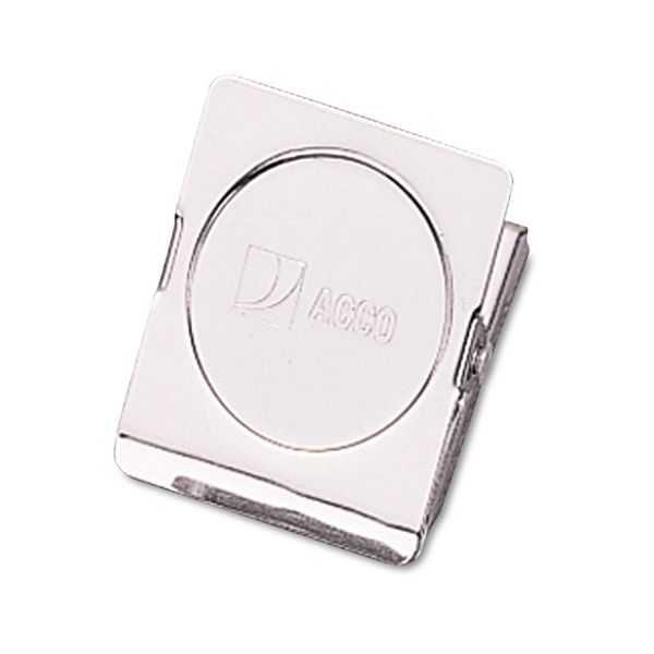 ACC72132 ACCO Magnetic Clip, Metal, 1" Cap, Medium, 1 3/4"w, Chrome