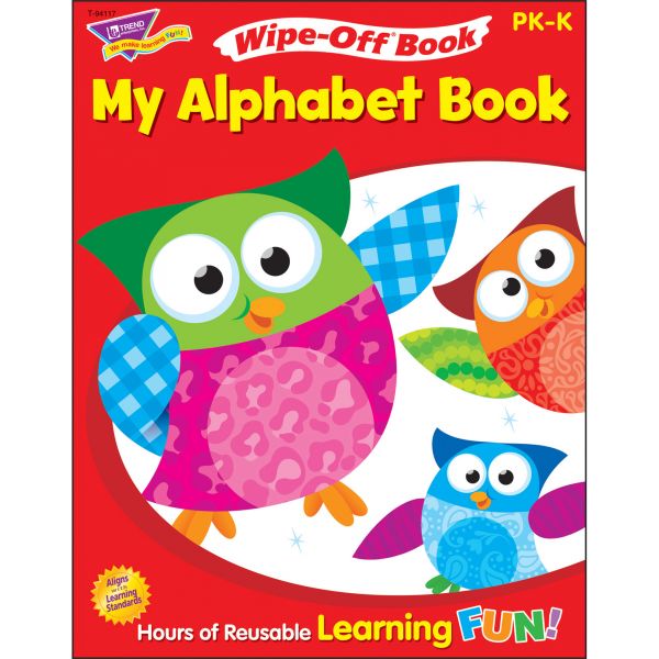 TEP94117 Trend My Alphabet Owl-Stars! Wipe-off Book Learning Printed Book