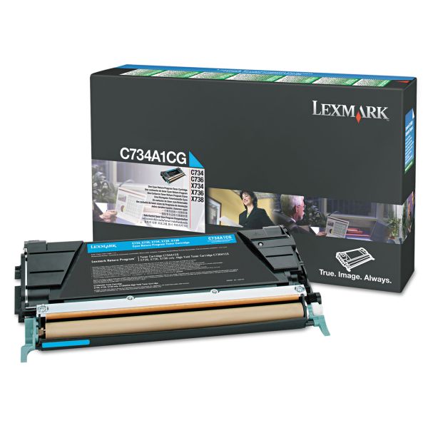 LEXC748H1CG Lexmark C748H1CG High-Yield Toner, 10000 Page-Yield, Cyan