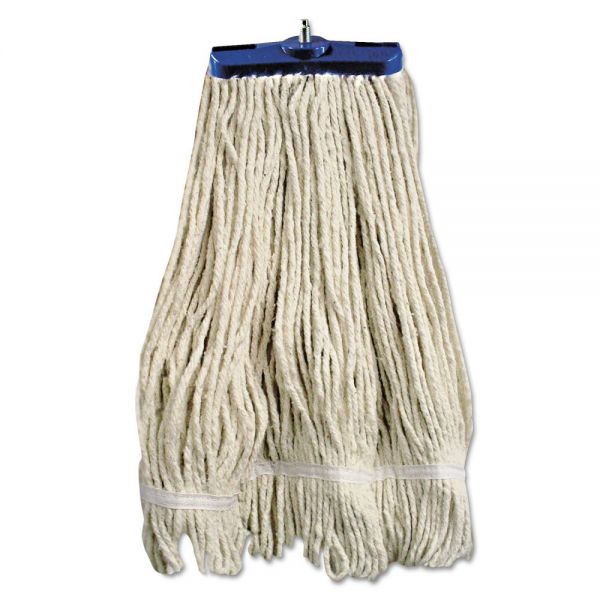 BWK824C Boardwalk Mop Head, Lie-Flat Head, Cotton Fiber, 24oz, White, 12/Carton