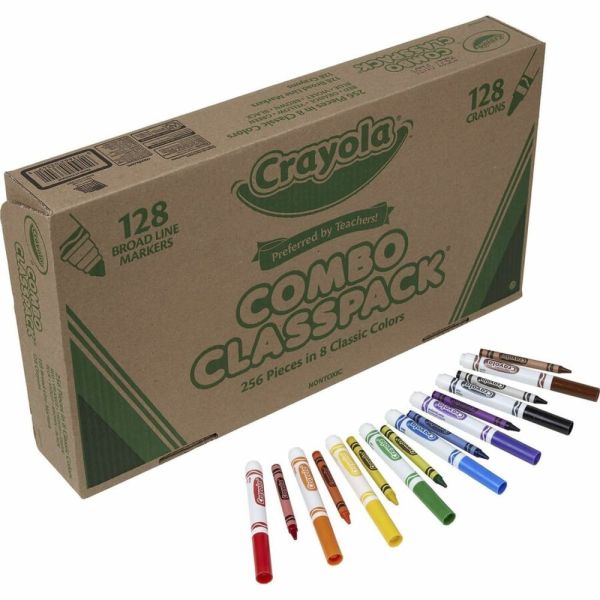 Crayola Crayons And Markers Combo Classpack, Conical Point