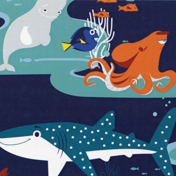 NOTM314223 Disney Finding Dory-Camelot Design Studio 44/45" Cotton D/R