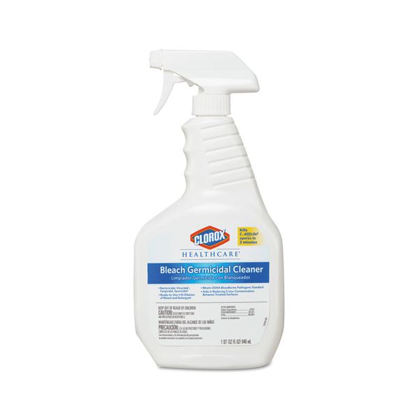 CLO68970 Clorox Healthcare Bleach Germicidal Cleaner, 32oz Spray Bottle, 6/Carton