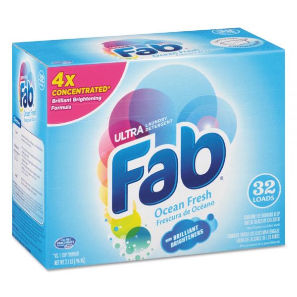 PBC36212 Fab 2X Powdered Laundry Detergent, Ocean Breeze, 2.1lb Box, 4/Carton
