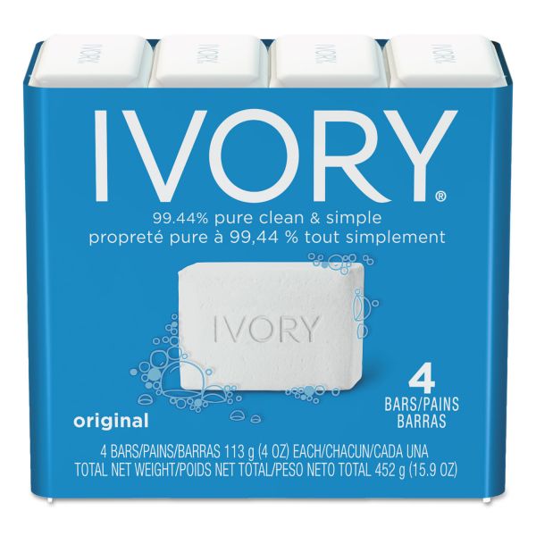 PGC82757 Ivory Bar Soap, Original Scent, 4 oz, 4/Pack, 18 Packs/Carton