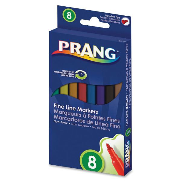 DIX80719 Dixon Prang Washable Markers, Fine Point, 8 Assorted Colors, 8/set