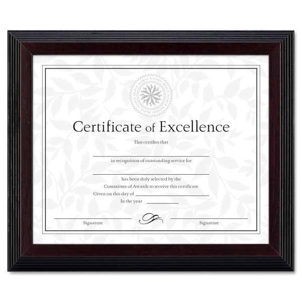 DAXN19880BT DAX Stepped Award/Certificate Frame, 8 x 10, Black w/Walnut Trim