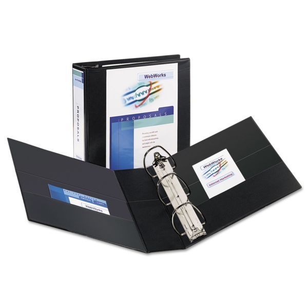 AVE09700 Avery Durable 3-Ring View Binder w/Nonlocking EZD Rings, 3" Capacity, Black